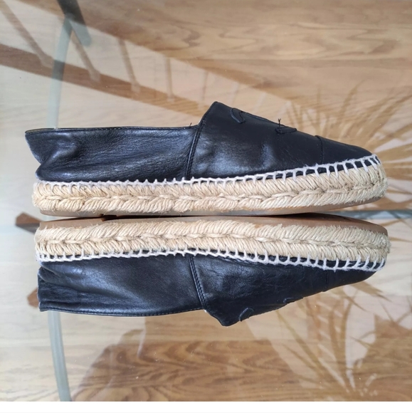 CHANEL CC Logos Espadrilles flats 36 black leather - Picture 5 of 15